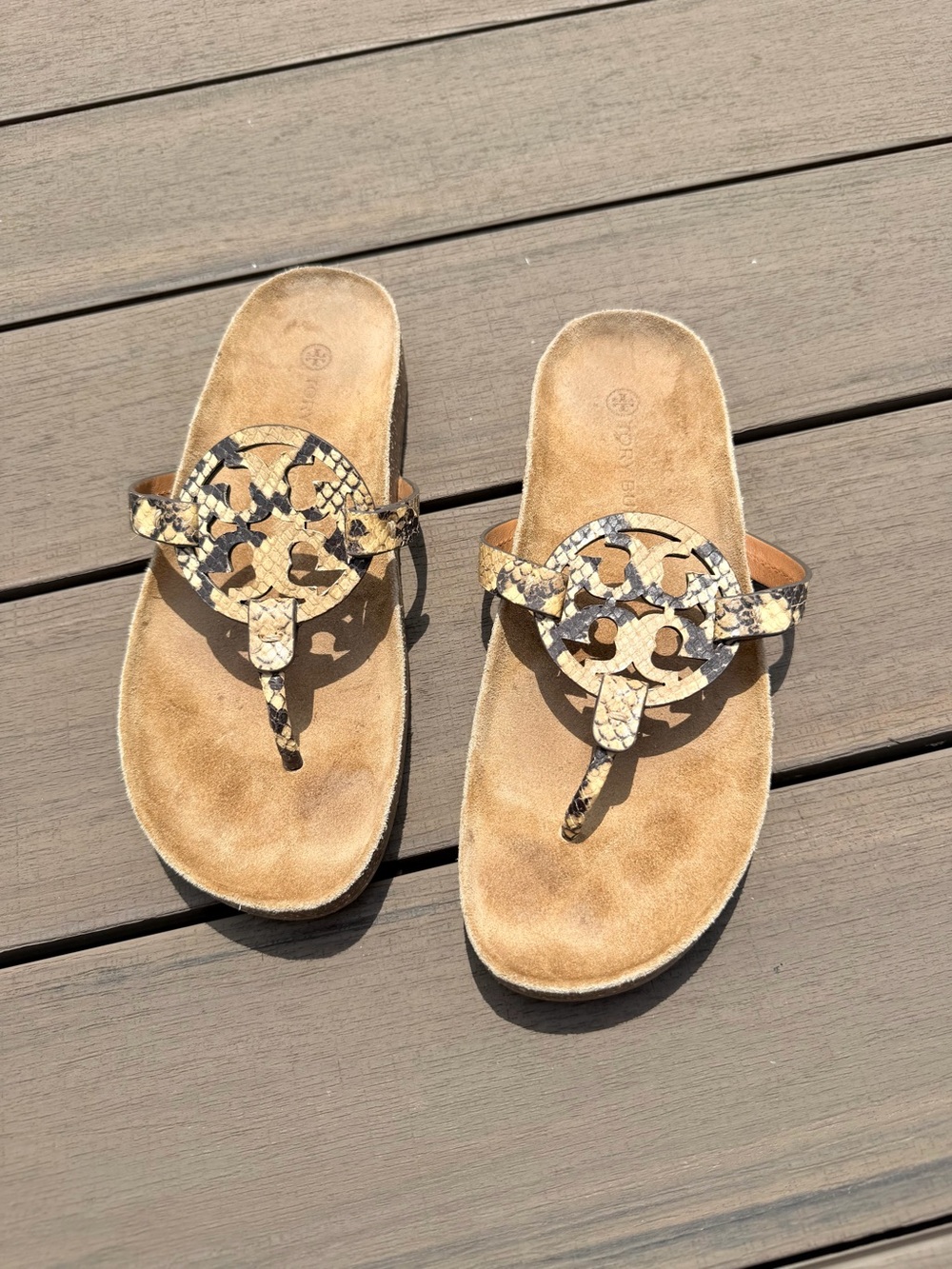 Tory Burch Miller Snake Cloud Sandals Slides Flip Flops Women’s Size 9.5 Sandal